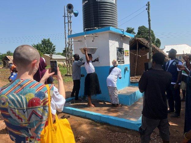 New borehole construction bringing clean water to Kwaekesem community